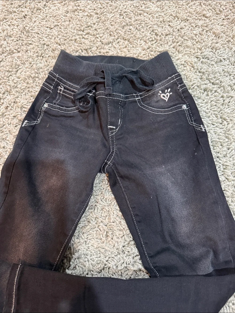 Justice Black Skinny Jeggings with Contrast Stitching (7)